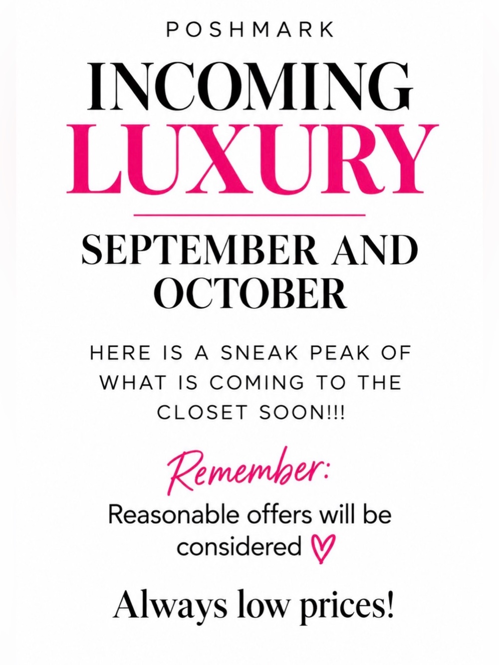 Fall Luxury Preview of Carly Closet!!! Check out what will be coming soon🩷🩷
